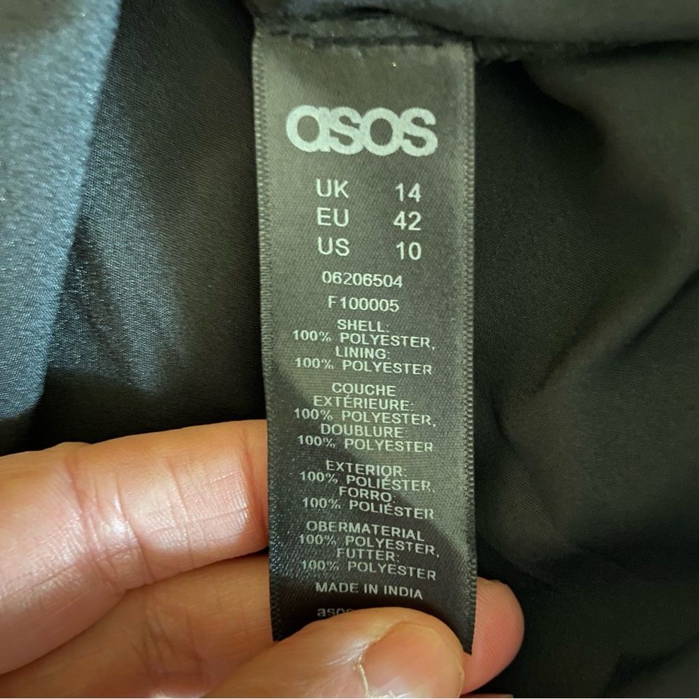 NWT ASOS Black Dress with Floral Bird Embroidery size 10 - Picture 11 of 11